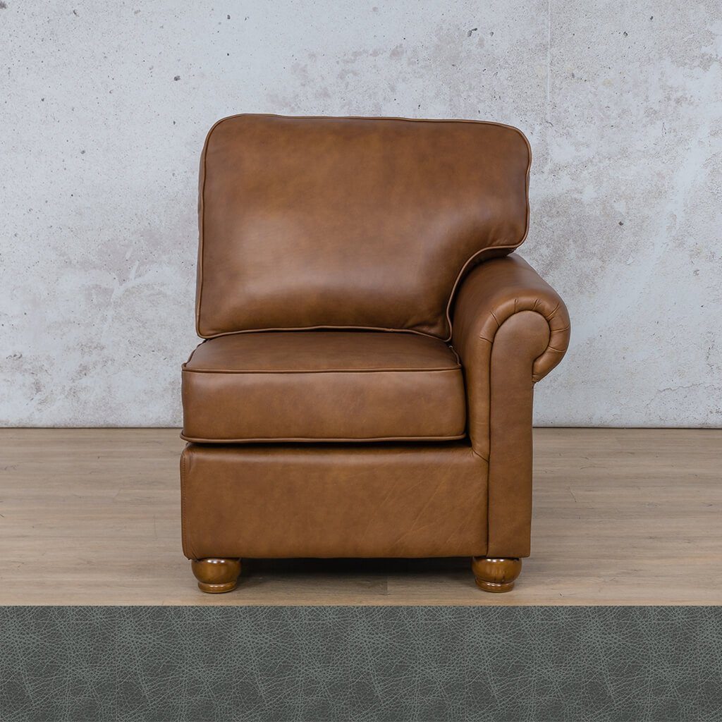 Salisbury Leather 1 Seater Left Arm Leather Sofa Leather Gallery Bedlam Blue Night WAREHOUSE COLLECTION - PINETOWN OR NORTHRIDING Full Foam