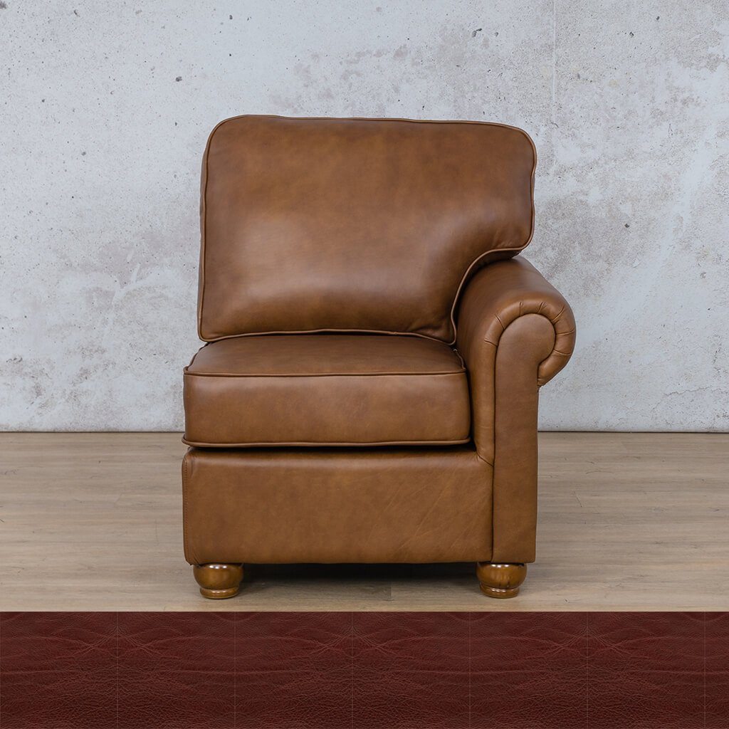Salisbury Leather 1 Seater Left Arm Leather Sofa Leather Gallery Czar Ruby WAREHOUSE COLLECTION - PINETOWN OR NORTHRIDING Full Foam