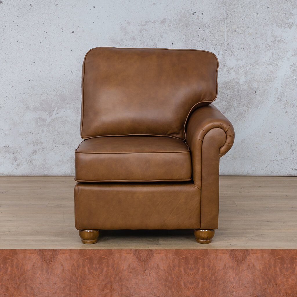 Salisbury Leather 1 Seater Left Arm Leather Sofa Leather Gallery Royal Saddle WAREHOUSE COLLECTION - PINETOWN OR NORTHRIDING Full Foam