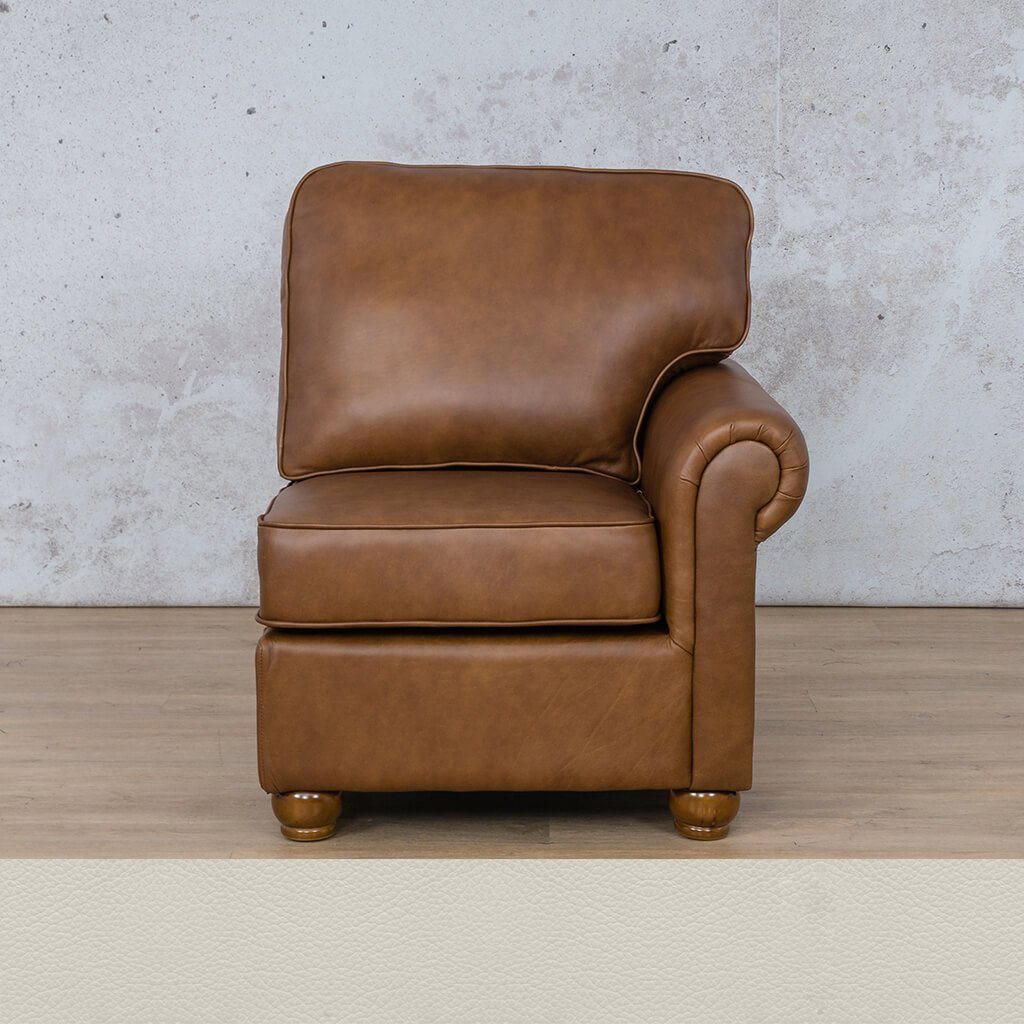 Salisbury Leather 1 Seater Left Arm Leather Sofa Leather Gallery Urban White WAREHOUSE COLLECTION - PINETOWN OR NORTHRIDING Full Foam