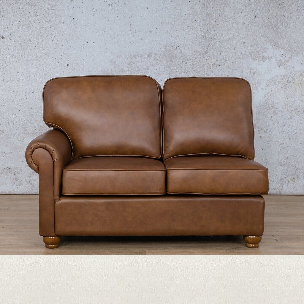 Salisbury Leather 2 Seater LHF Leather Sofa Leather Gallery Czar White
