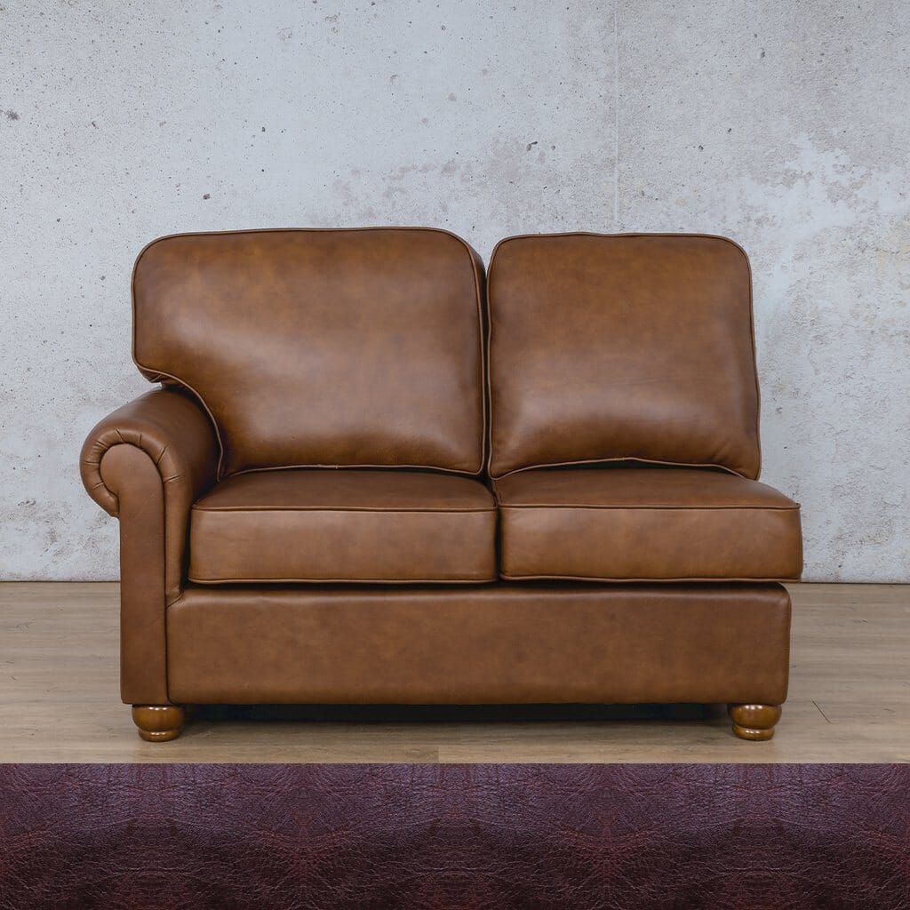 Salisbury Leather 2 Seater LHF Leather Sofa Leather Gallery Royal Coffee Full Foam 
