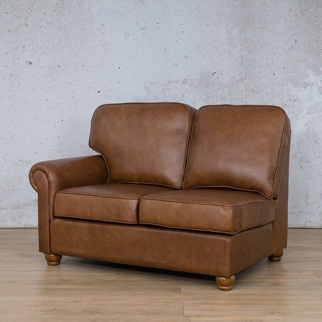 Salisbury Leather 2 Seater LHF Leather Sofa Leather Gallery Czar Pecan