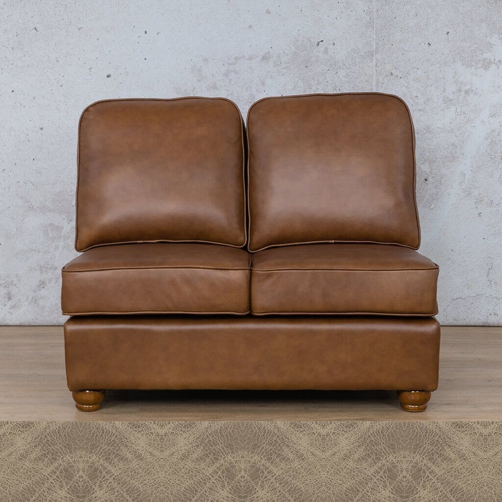 Salisbury Leather Armless 2 Seater Leather Sofa Leather Gallery Bedlam Taupe 