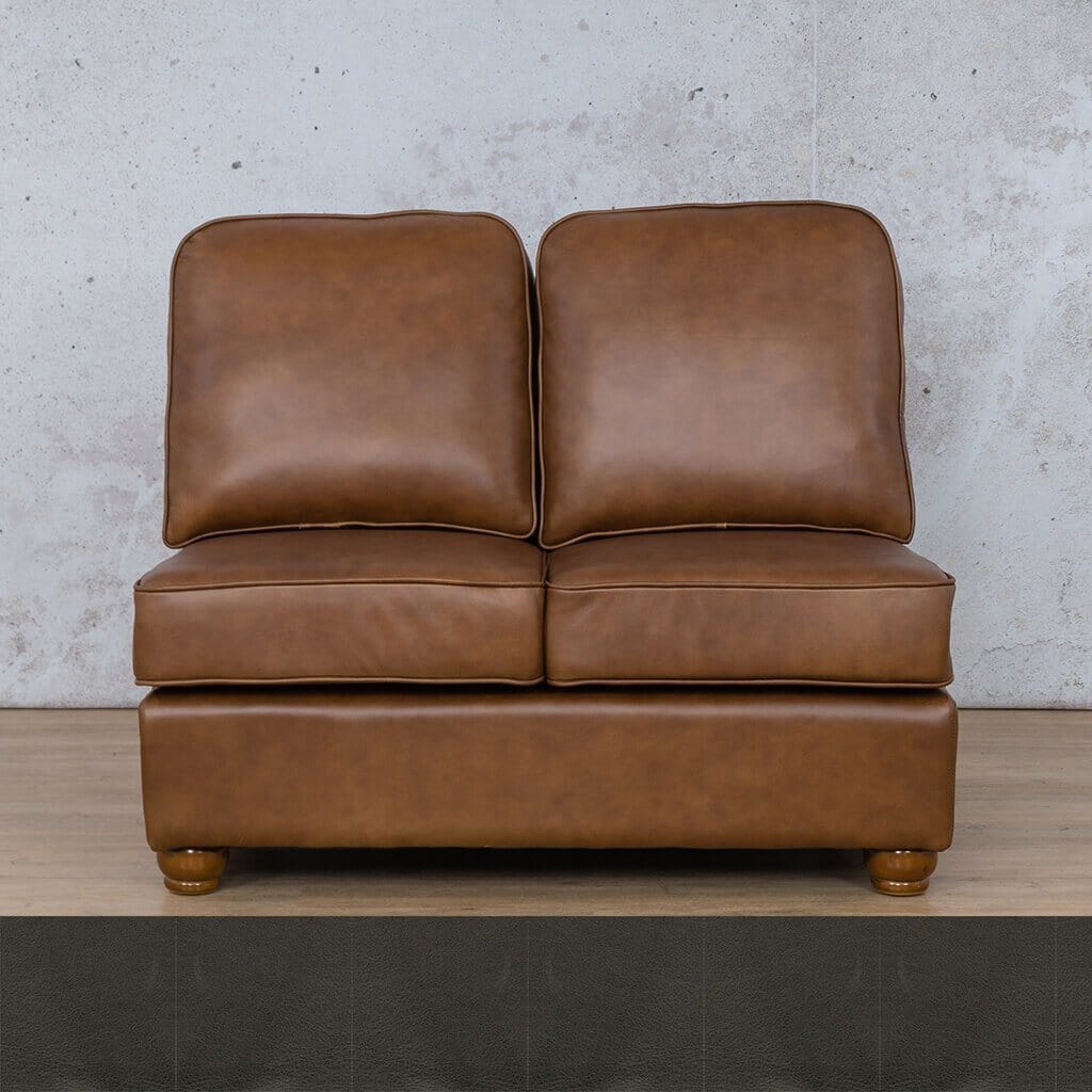 Salisbury Leather Armless 2 Seater Leather Sofa Leather Gallery Czar Anthracite