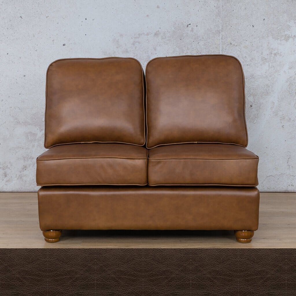 Salisbury Leather Armless 2 Seater Leather Sofa Leather Gallery Czar Chocolate 