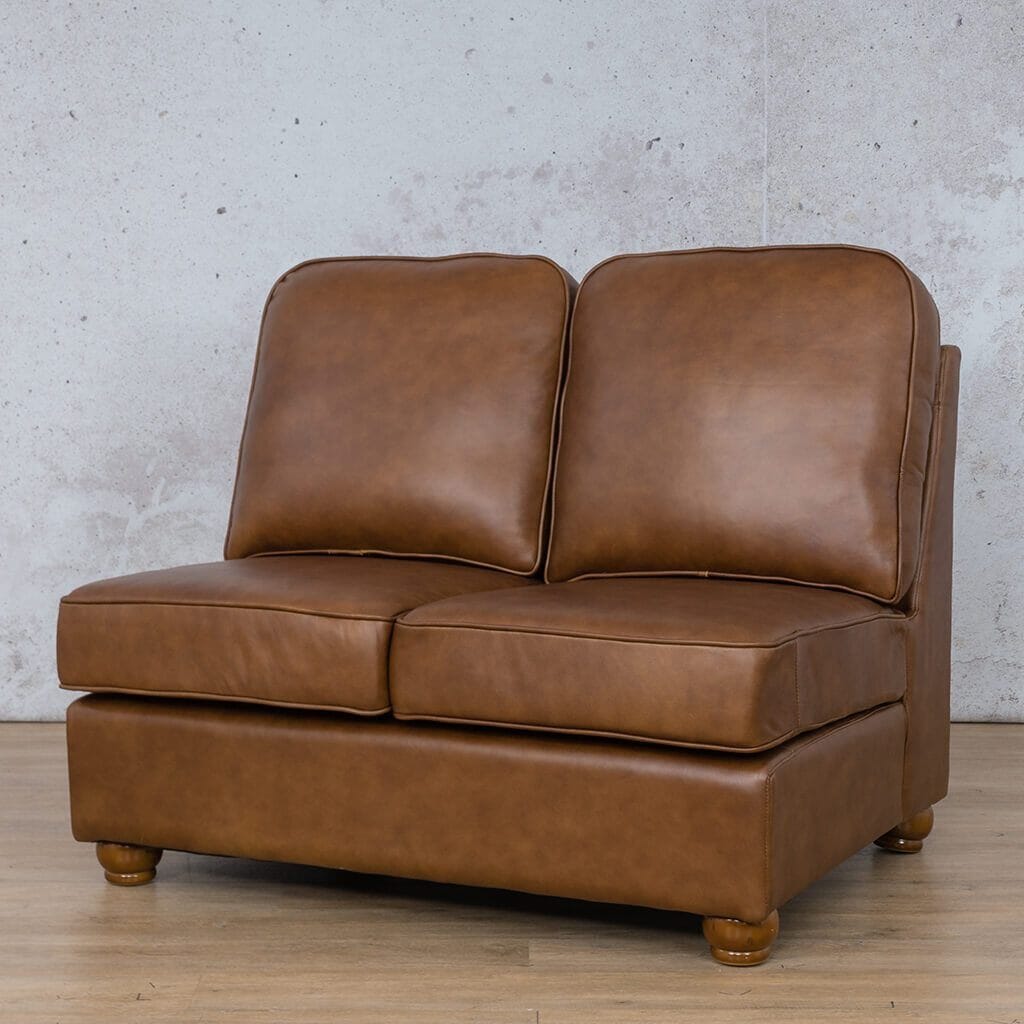 Salisbury Leather Armless 2 Seater Leather Sofa Leather Gallery Czar Pecan