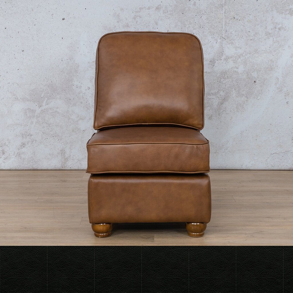 Salisbury Leather Armless Chair Leather Sofa Leather Gallery Czar Black 