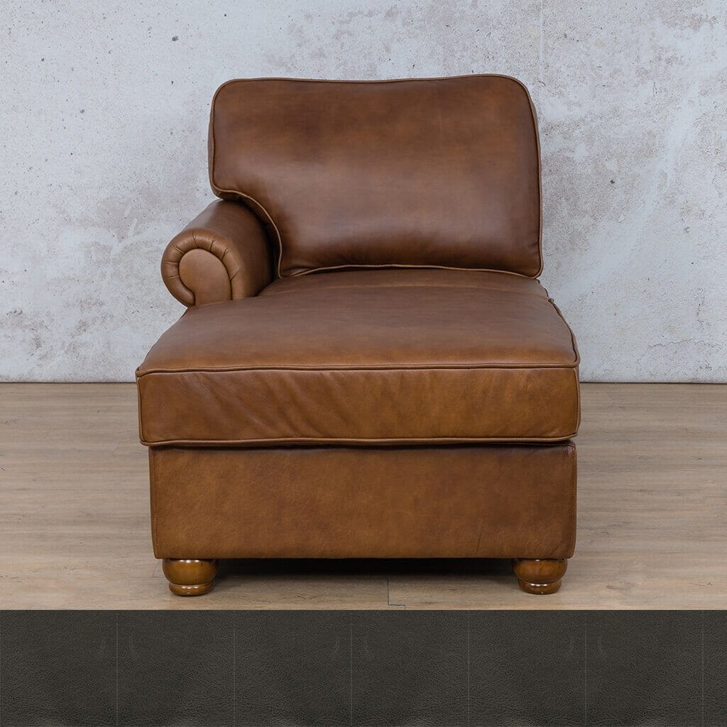Salisbury Leather Chaise LHF Leather Armchair Leather Gallery Czar Anthracite 