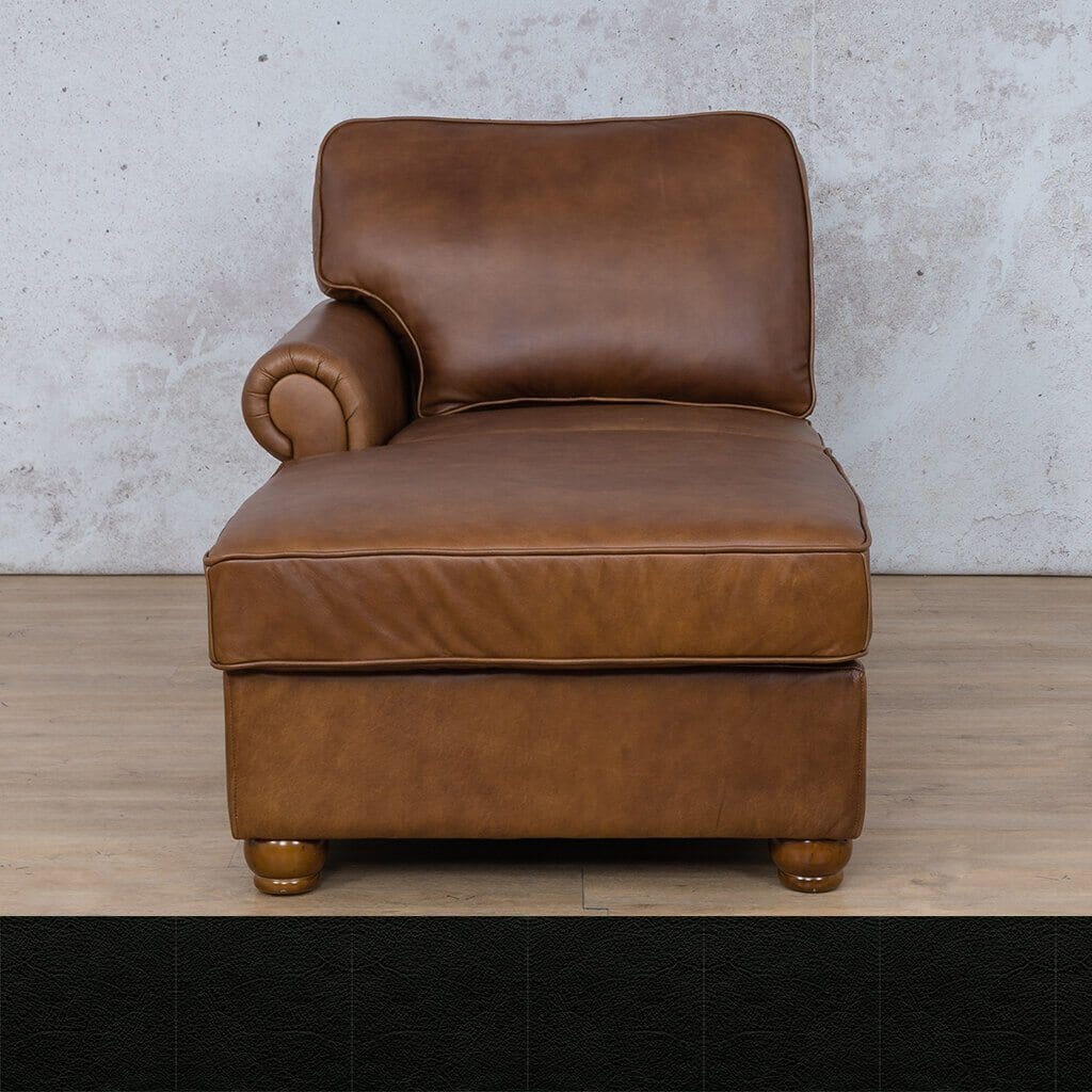 Salisbury Leather Chaise LHF Leather Armchair Leather Gallery Czar Black