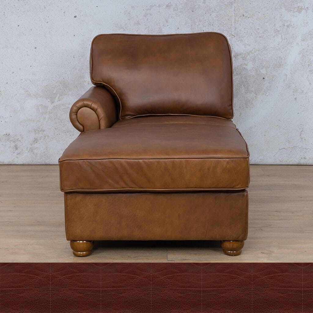 Salisbury Leather Chaise LHF Leather Armchair Leather Gallery Czar Ruby 
