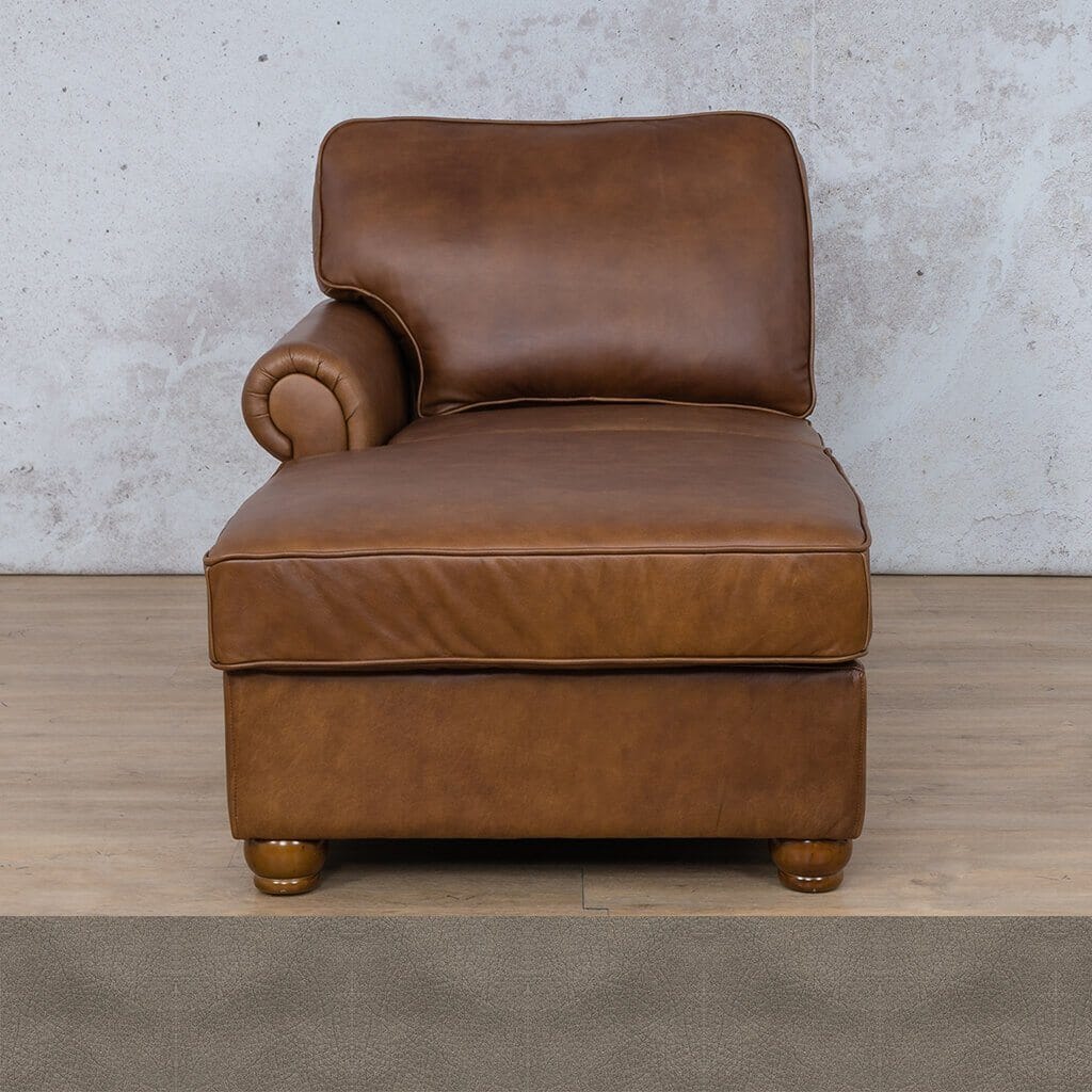Salisbury Leather Chaise LHF Leather Armchair Leather Gallery Flux Grey 