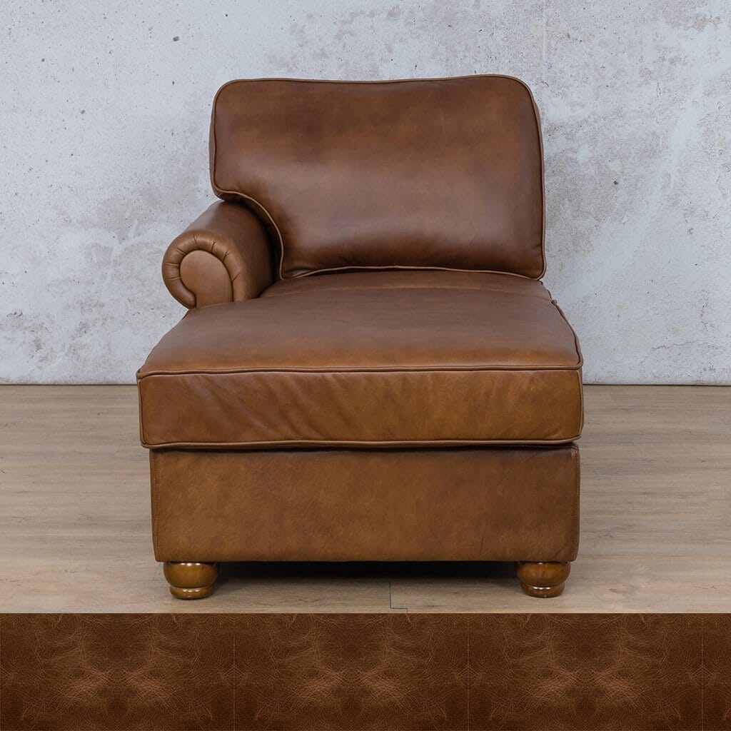 Salisbury Leather Chaise LHF Leather Armchair Leather Gallery Royal Cognac 