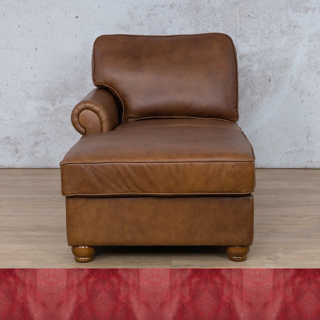 Salisbury Leather Chaise LHF Leather Armchair Leather Gallery Royal Ruby 