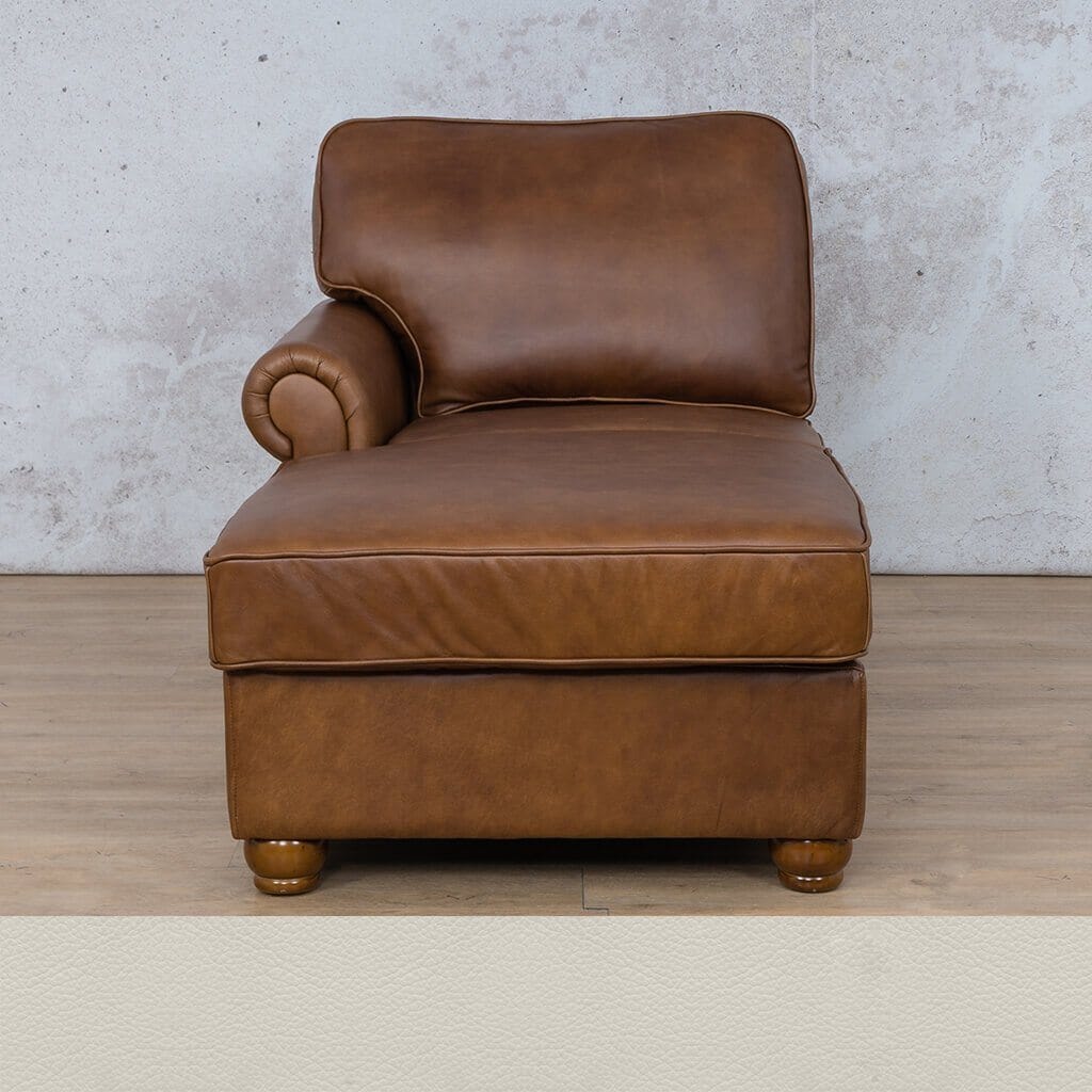 Salisbury Leather Chaise LHF Leather Armchair Leather Gallery Urban White 