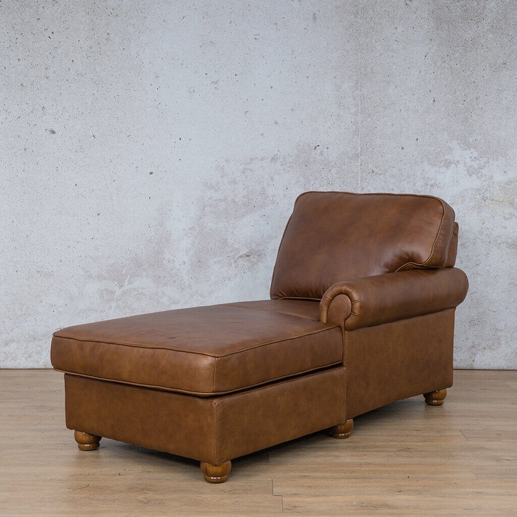 Salisbury Leather Chaise RHF Leather Armchair Leather Gallery Czar Pecan