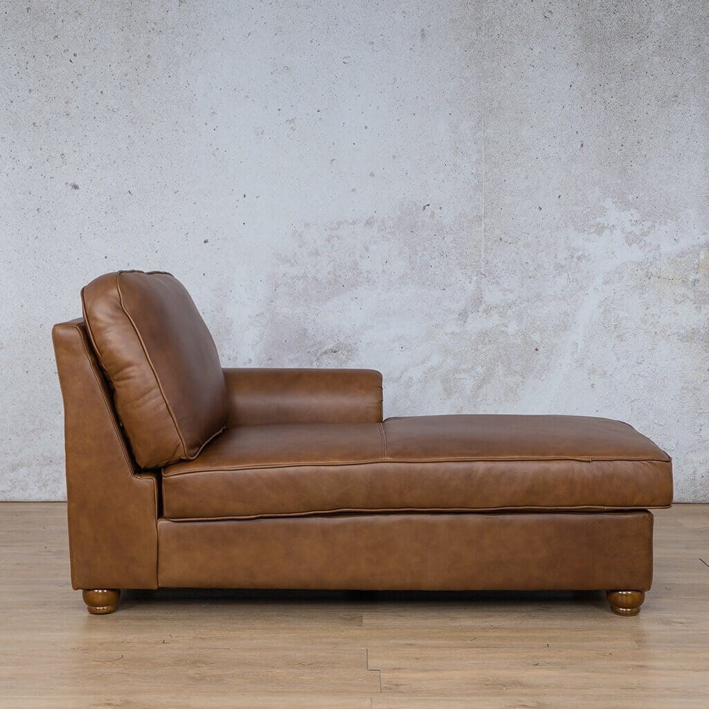 Salisbury Leather Chaise RHF Leather Armchair Leather Gallery Czar Pecan