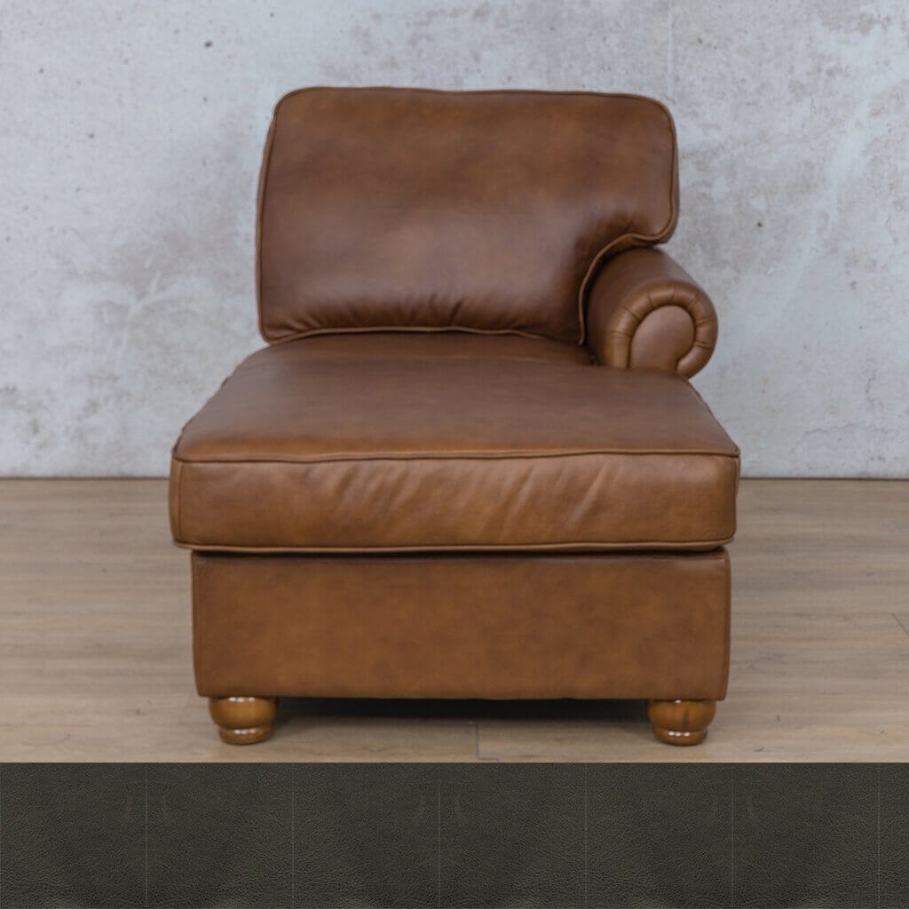 Salisbury Leather Chaise RHF Leather Armchair Leather Gallery Czar Anthracite 