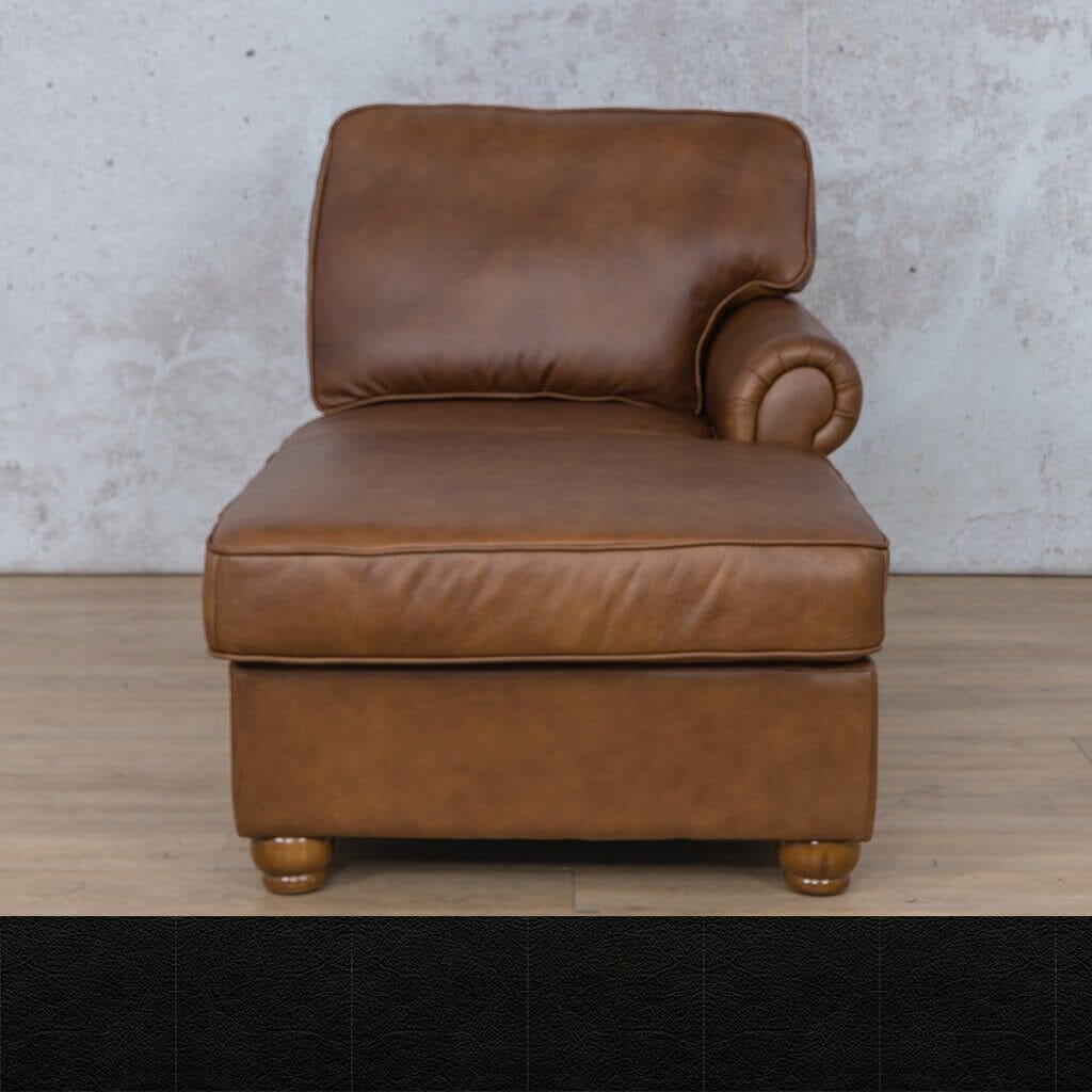 Salisbury Leather Chaise RHF Leather Armchair Leather Gallery Czar Black 