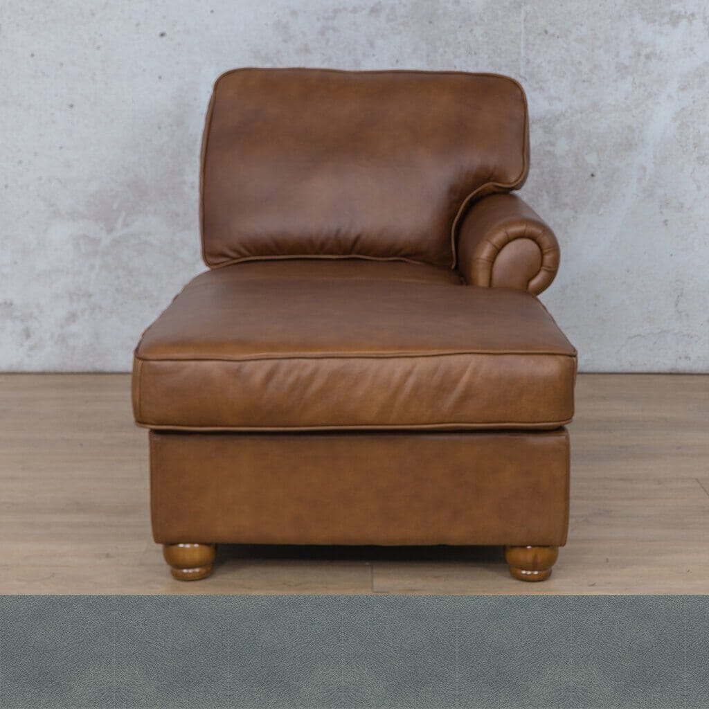 Salisbury Leather Chaise RHF Leather Armchair Leather Gallery Flux Blue 