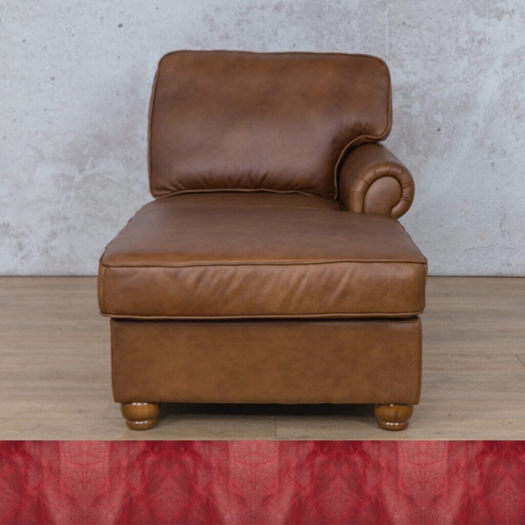Salisbury Leather Chaise RHF Leather Armchair Leather Gallery Royal Ruby 