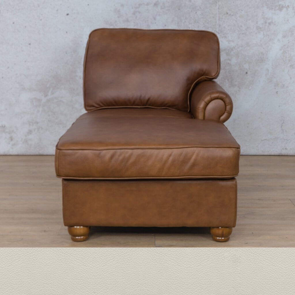 Salisbury Leather Chaise RHF Leather Armchair Leather Gallery Urban White 