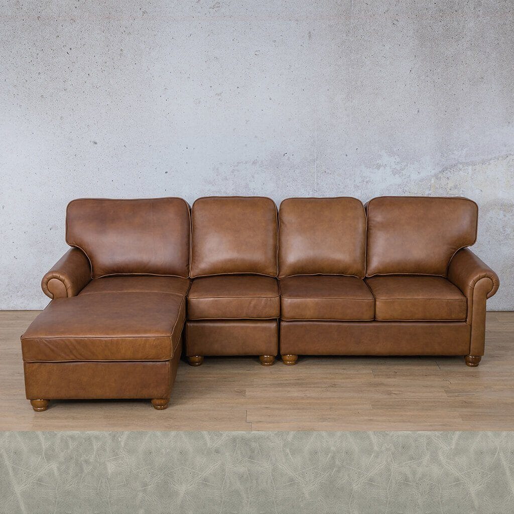 Salisbury Leather Sofa Chaise Modular Sectional - LHF Leather Sectional Leather Gallery 
