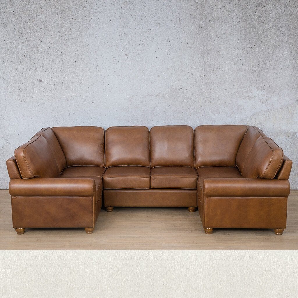 Salisbury Leather U-Sofa Sectional Leather Sectional Leather Gallery Czar White 