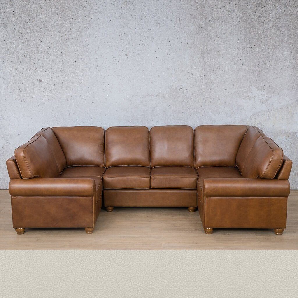 Salisbury Leather U-Sofa Sectional Leather Sectional Leather Gallery Urban White 