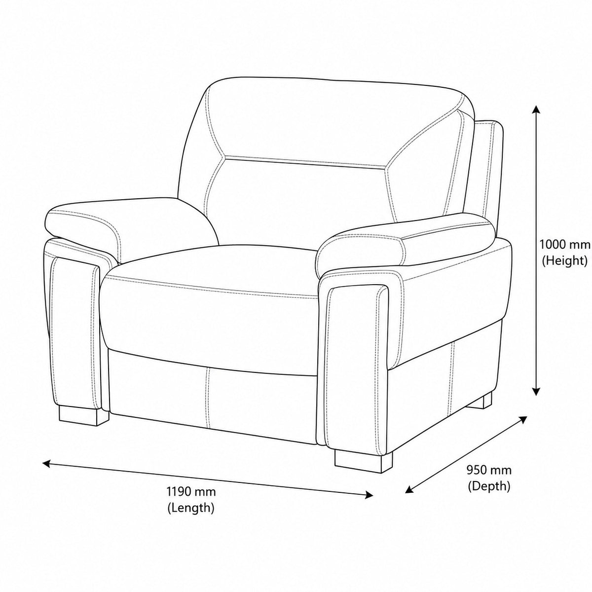 San Lorenze 1 Seater Fabric Couch
