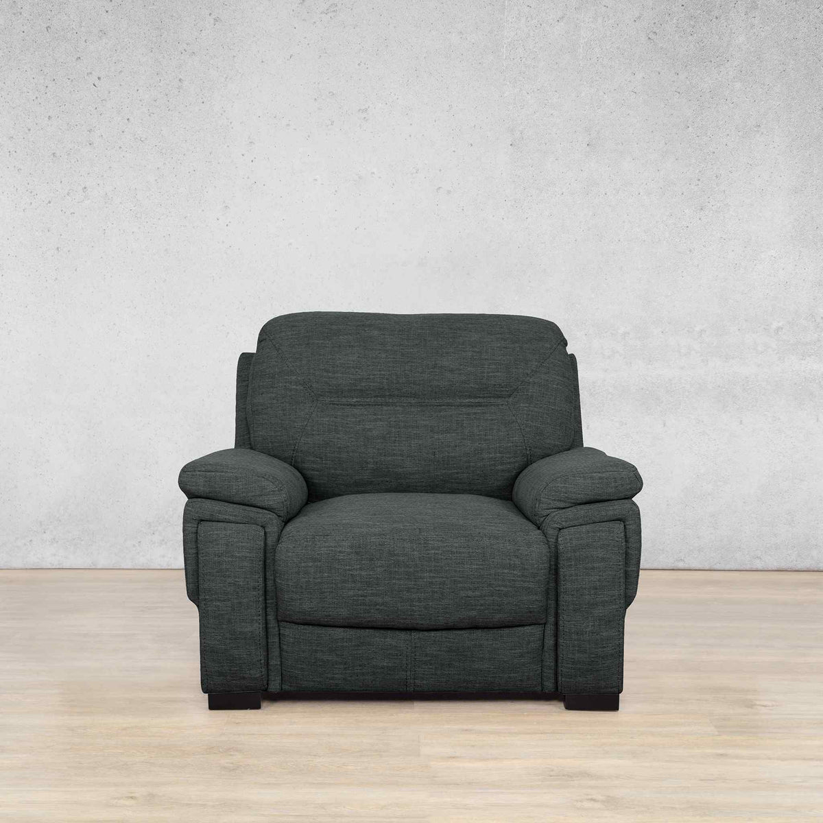 San Lorenze 1 Seater Fabric Sofa - Kenya Charcoal | Fabric Couches