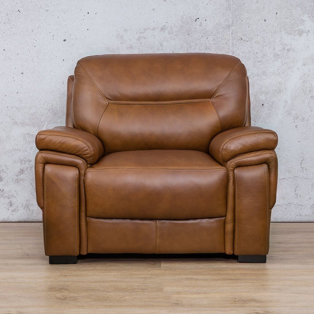 San Lorenze 1 Seater Leather Sofa - Czar Pecan - Leather Couches