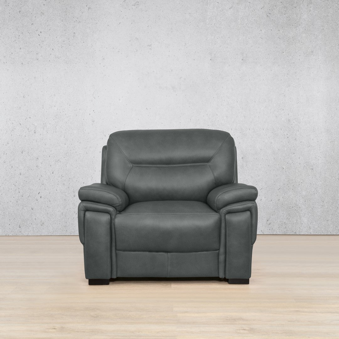San Lorenze 1 Seater Leather Sofa - Flux Grey - Leather Couches