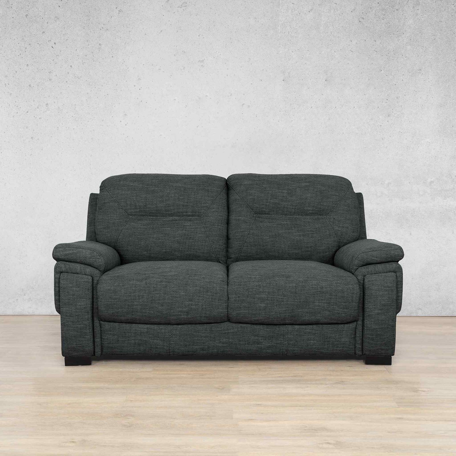 San Lorenze 2 Seater Fabric Sofa - Kenya Charcoal | Fabric Couches