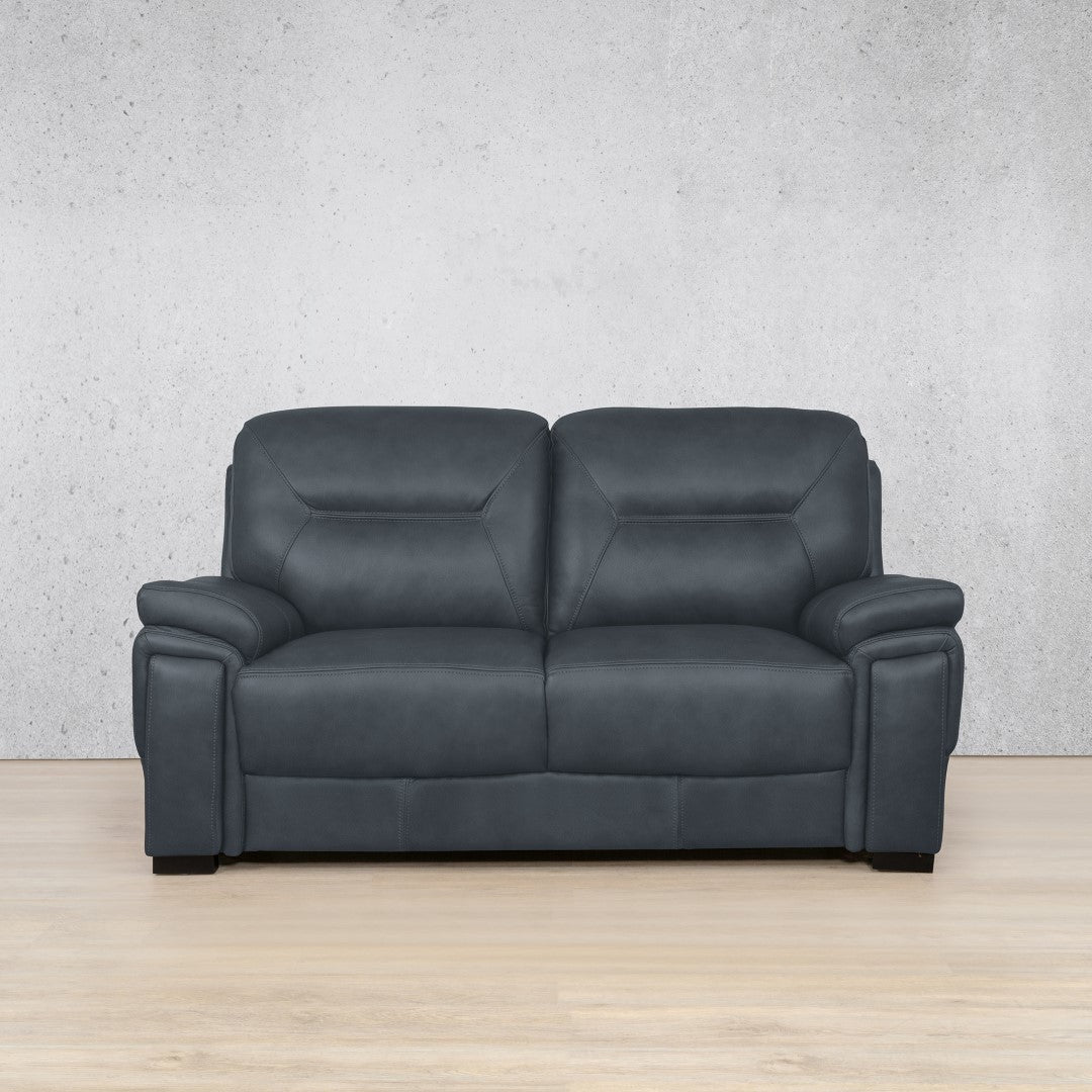 San Lorenze 2 Seater Leather Couch - Bedlam Blue Night | Leather Couches, 2 seater couch, blue couch 