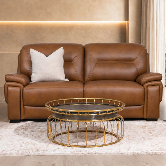 San Lorenze 2 Seater Leather Sofa - Czar Pecan - | Leather Couches, 2 seater couch, sofa two seater, 2 seater  