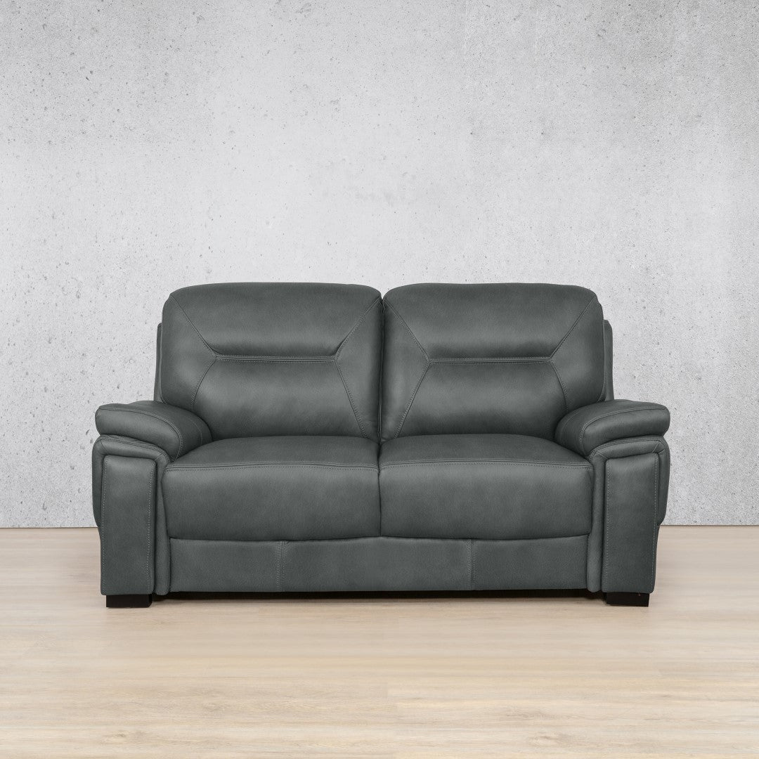 San Lorenze 2 Seater Leather Sofa - Flux Grey | Leather Couches, grey couch, luxury couches, 2 seater couch