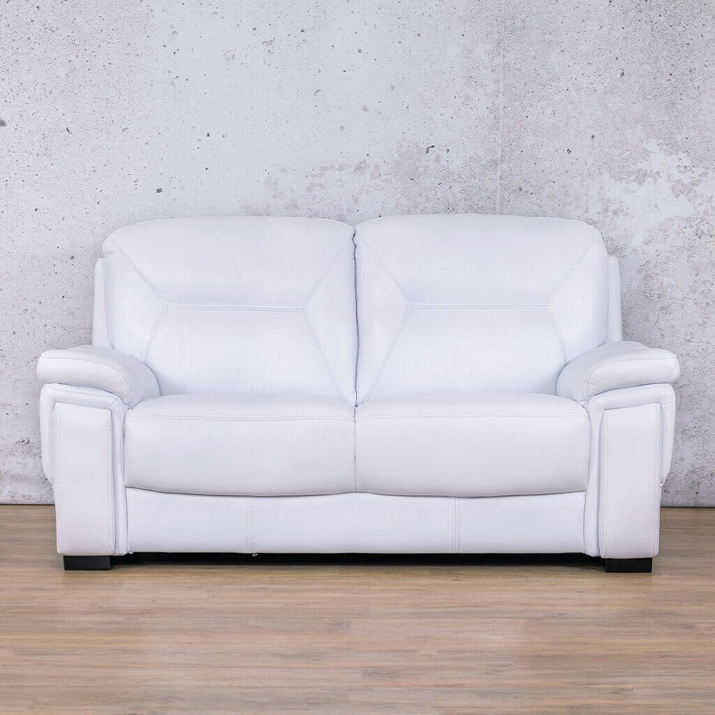 San Lorenze 2 Seater Leather Sofa - Urban White - Leather Couches