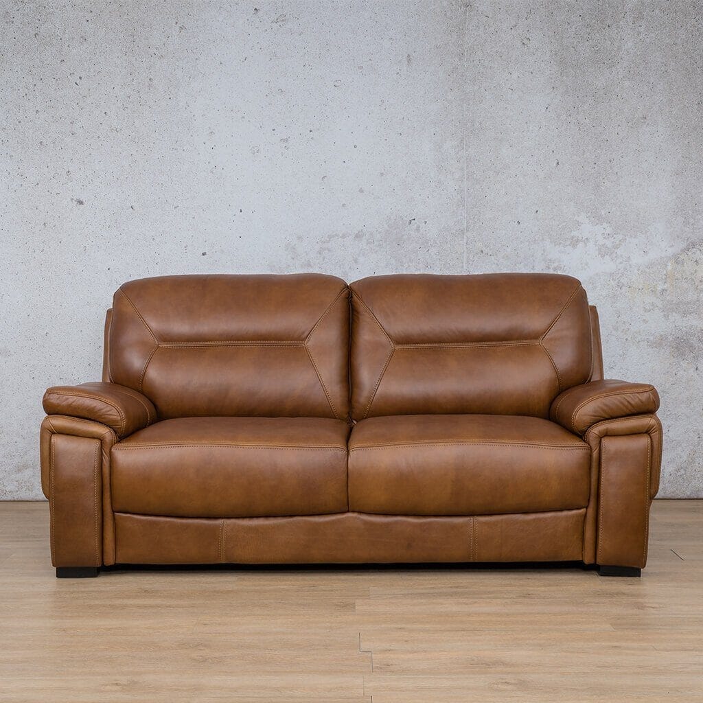 San Lorenze 3 + 2 + 1 Leather Sofa Suite - Available on Special Order Plan Only - Czar Pecan - Leather Sofa