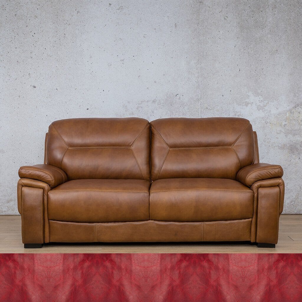 San Lorenze 3 + 2 + 1 Leather Sofa Suite - Royal Ruby - Leather Sofa