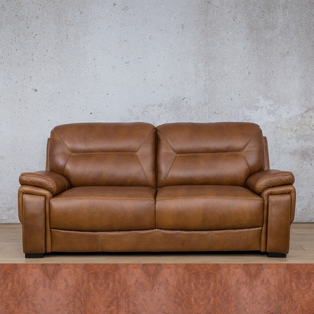 San Lorenze 3 + 2 + 1 Leather Sofa Suite - Royal Saddle - Leather Sofa