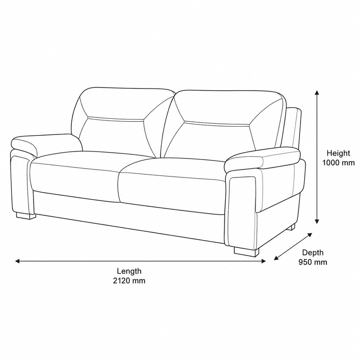 San Lorenze 3 Seater Leather Couch