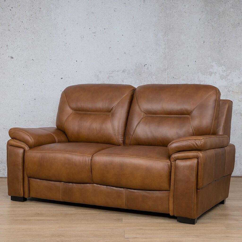 San Lorenze 3 seater Leather Sofa in Czar Pecan, angle view | Leather Couches, brown leather couches, bedroom couches, couches for sale