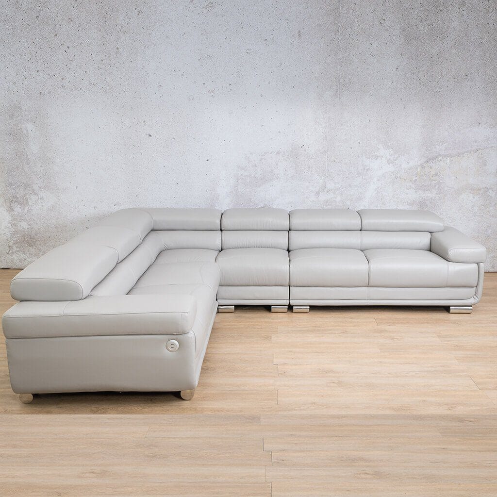 San Miguel L-Sectional - Leather Sectional Grey