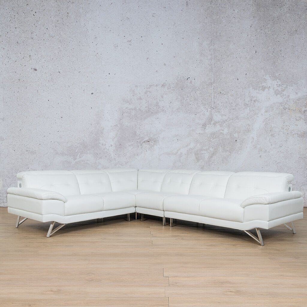 San Pablo Leather Sectional - Leather Sectional White