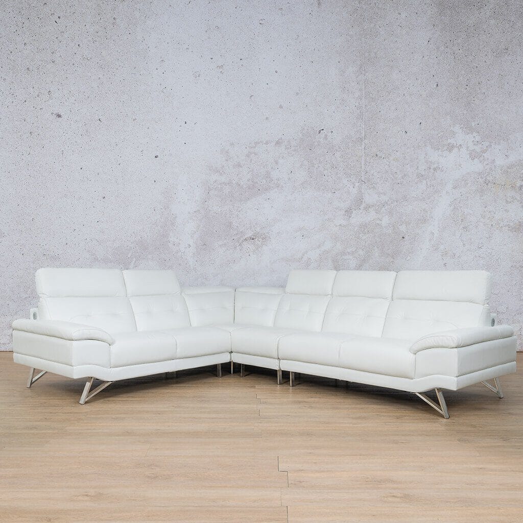 San Pablo Leather Sectional - Leather Sectional White