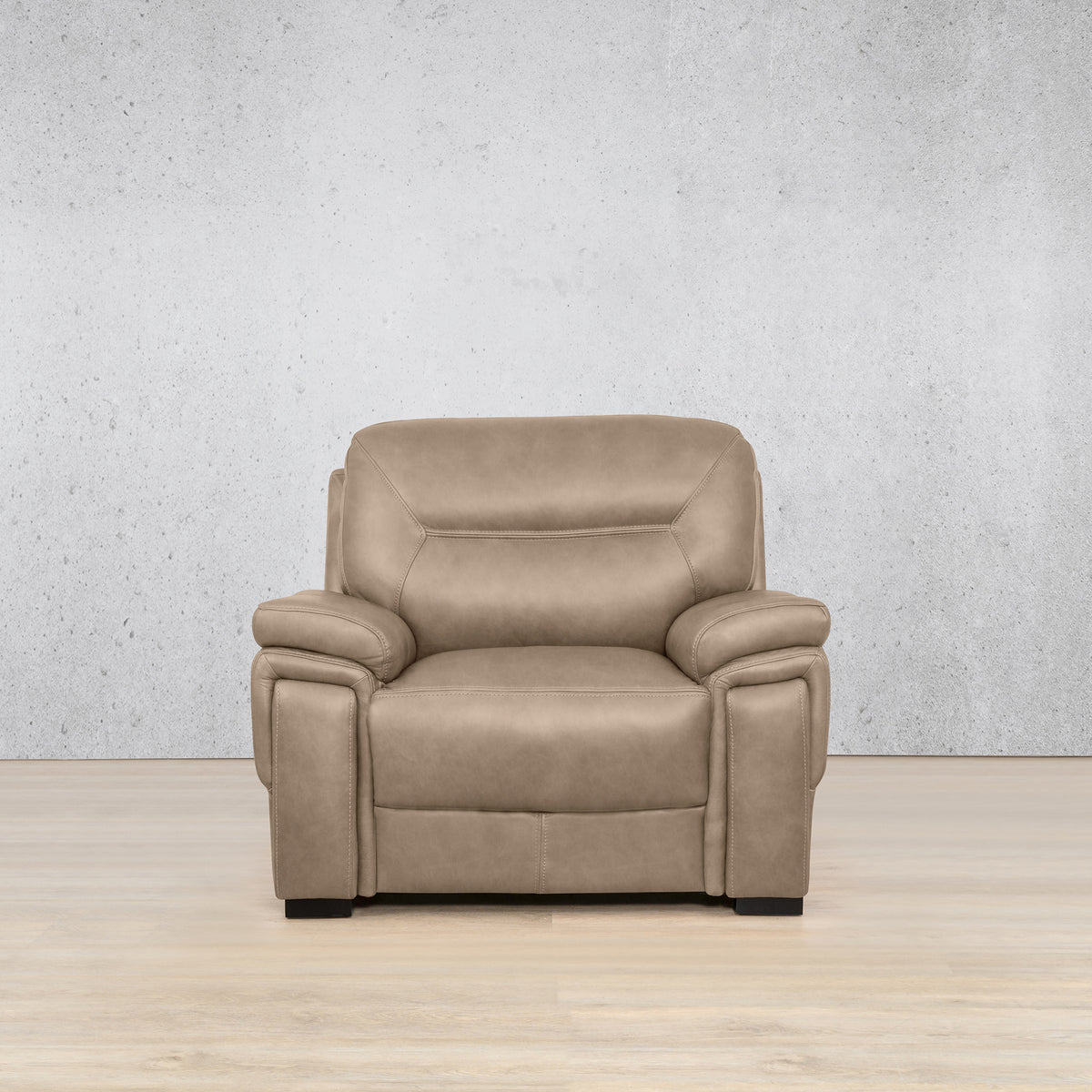 San Lorenze 1 Seater Leather Sofa - Leather Couches - Almond