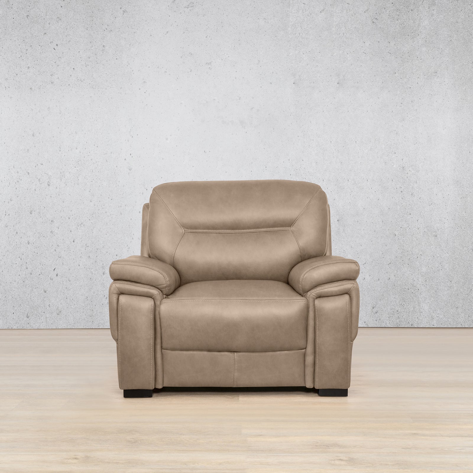 San Lorenze 1 Seater Leather Sofa - Leather Couches - Almond