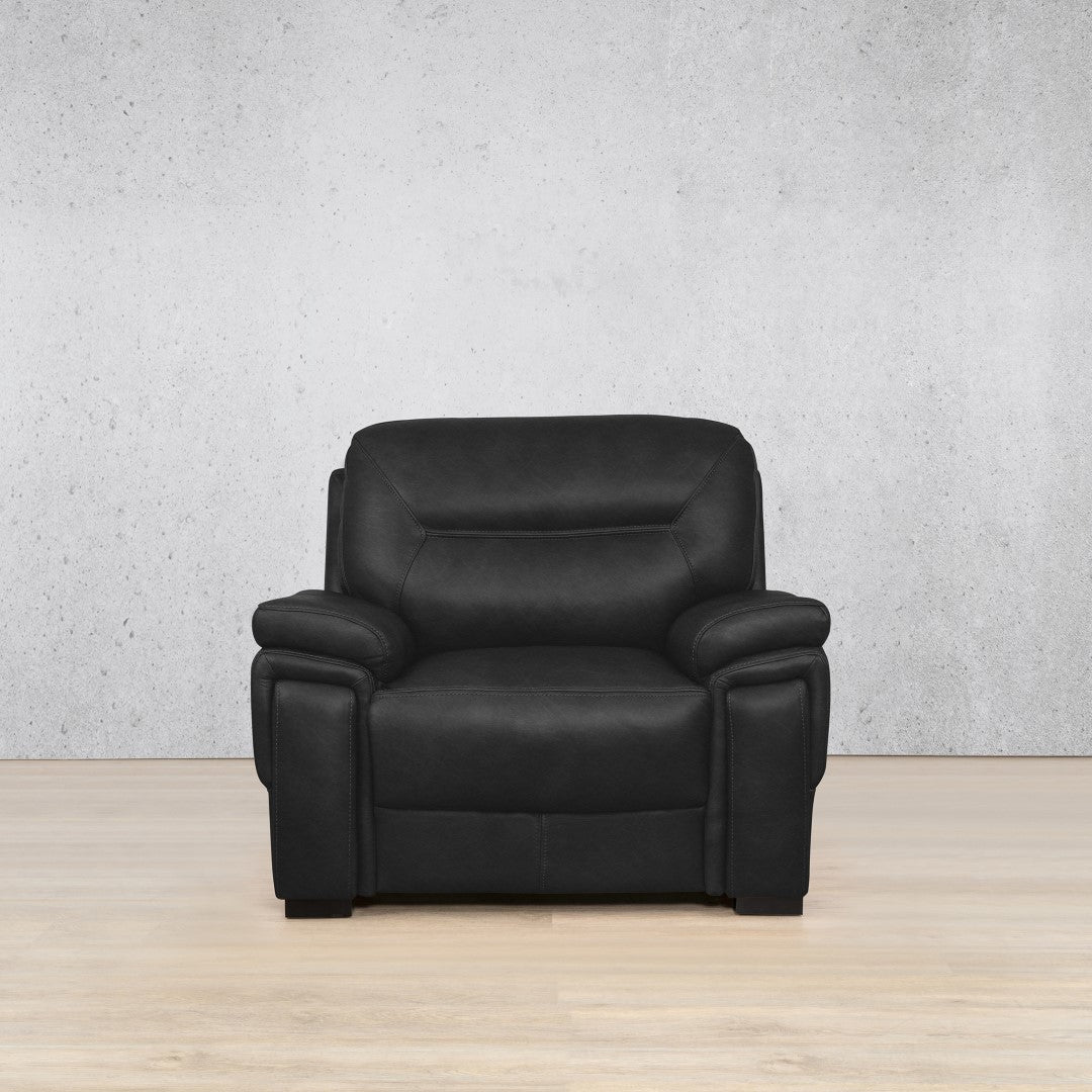 San Lorenze 1 Seater Leather Sofa - Czar Black - Leather Couches