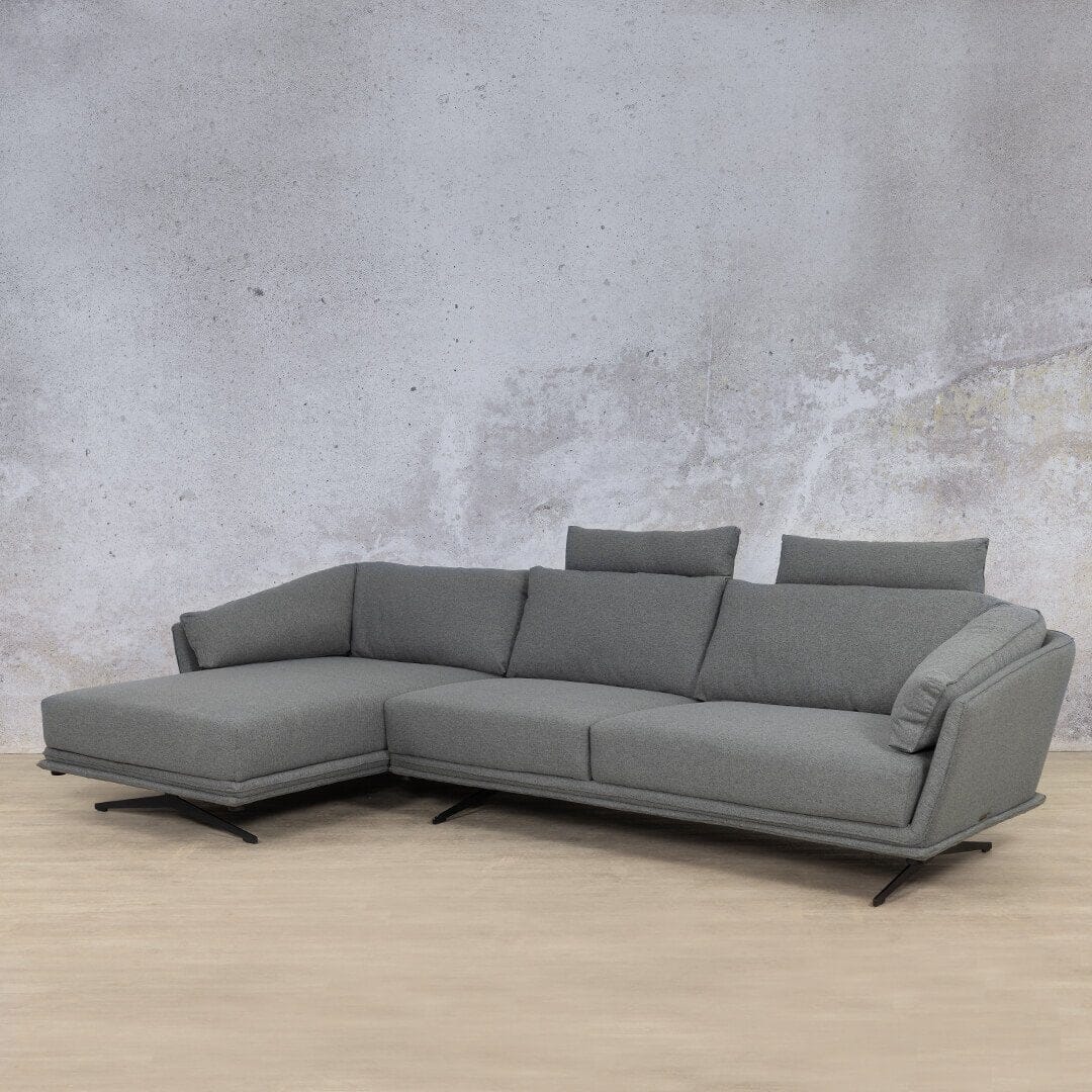 Santana Fabric Sofa Chaise Sectional 3s LHF Fabric Sectional Leather Gallery Silver Charm 
